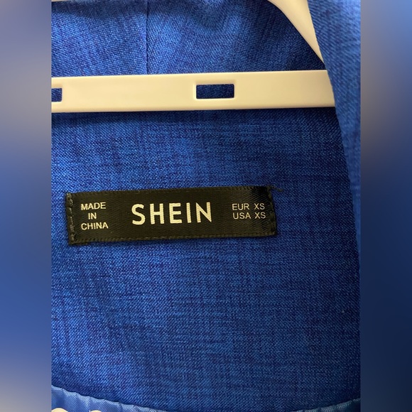 Blue, Blazer, XS, longer length, detailed 3/4 sleeves. Shein brand. - Picture 5 of 5